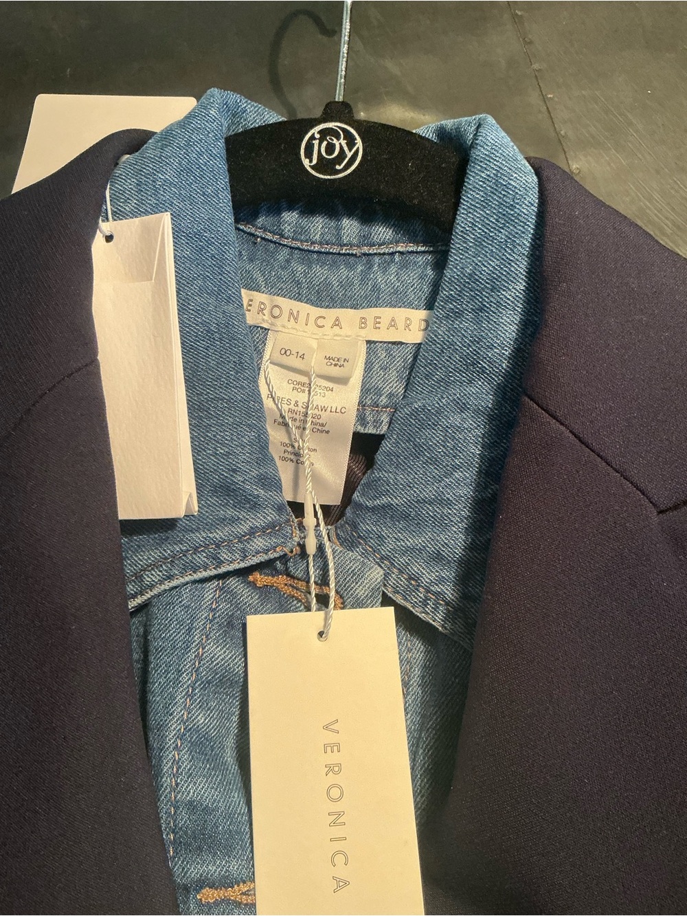 ‼️NWT Veronica Beard Navy Dickey Jacket with gold buttons and  Denim Dickey - Picture 3 of 5